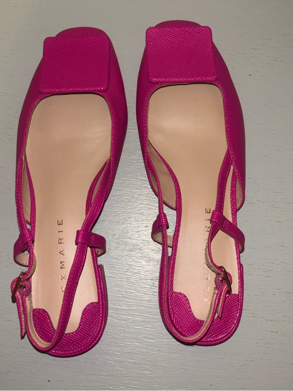 Alex Marie Micah Textured Leather Ornament Slingback Flats